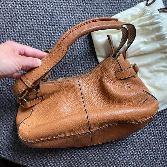 Cole Haan Rusty Brown Orange Leather Hobo Shoulder Bag with Dust Bag - Picture 9 of 16